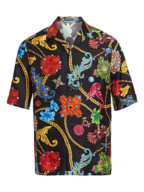 versace button up shirt womens|Versace short sleeve shirt.